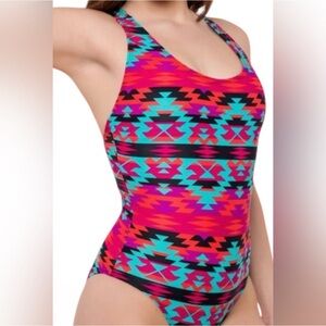 NEW NWT PantyProp Leakproof One-Piece Swimsuit XS Aztec Print
